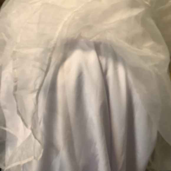 Bridal Eloquii NWT white romantic fairy princess organza ruffle mini dress SZ 18 - Picture 11 of 15